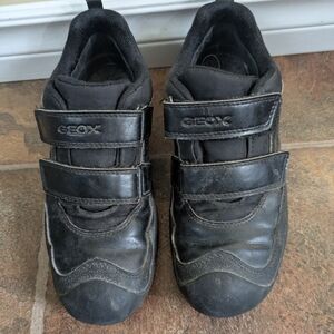 Geox Kids Black Velcro Athletic Sneakers